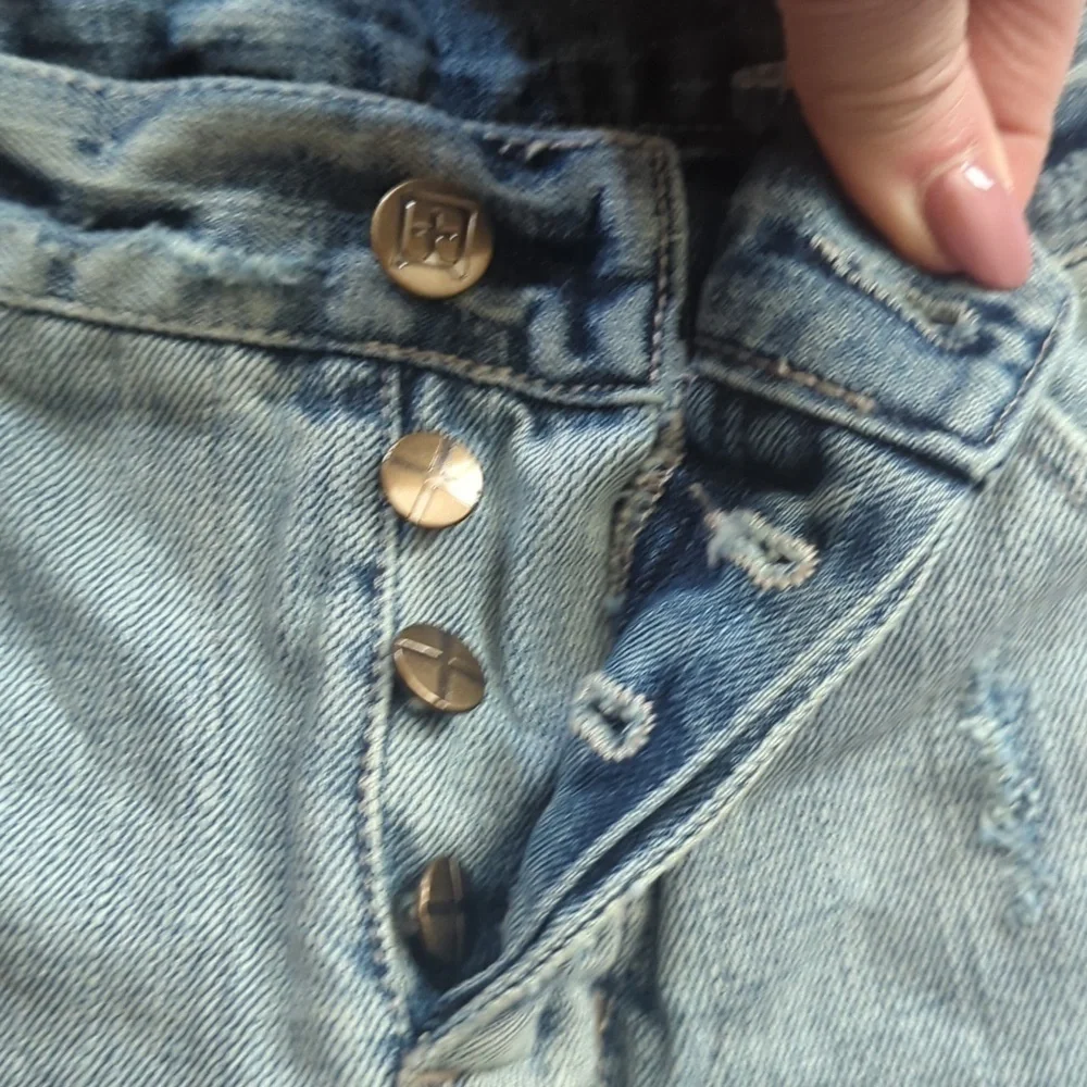 New Ksubi x Revolve Shorts distressed Swiftie denim blue button fly boyfriend